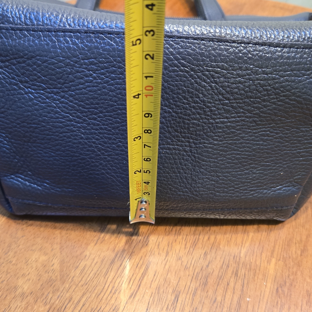 Cuyana Navy Leather Suede Small Tote Bag without Removable Strap - Picture 16 of 16